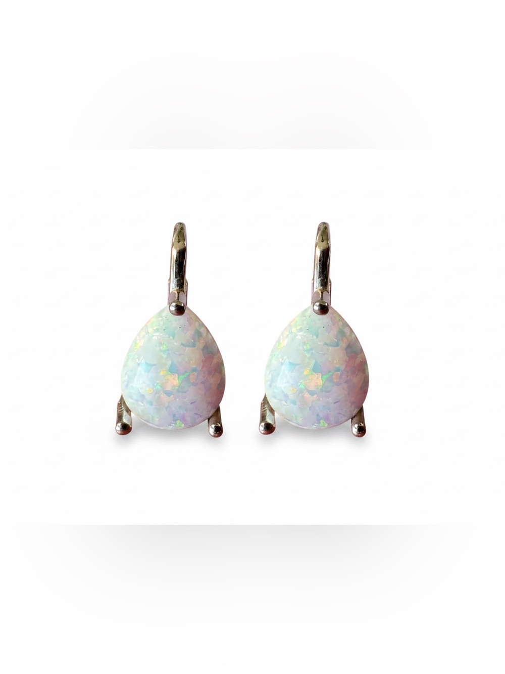 Sterling Silver Opal Drop Earrings